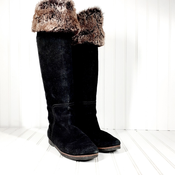 Sam Edelman Orlando Suede Knee High Faux Fur Boots H771 - Picture 5 of 13